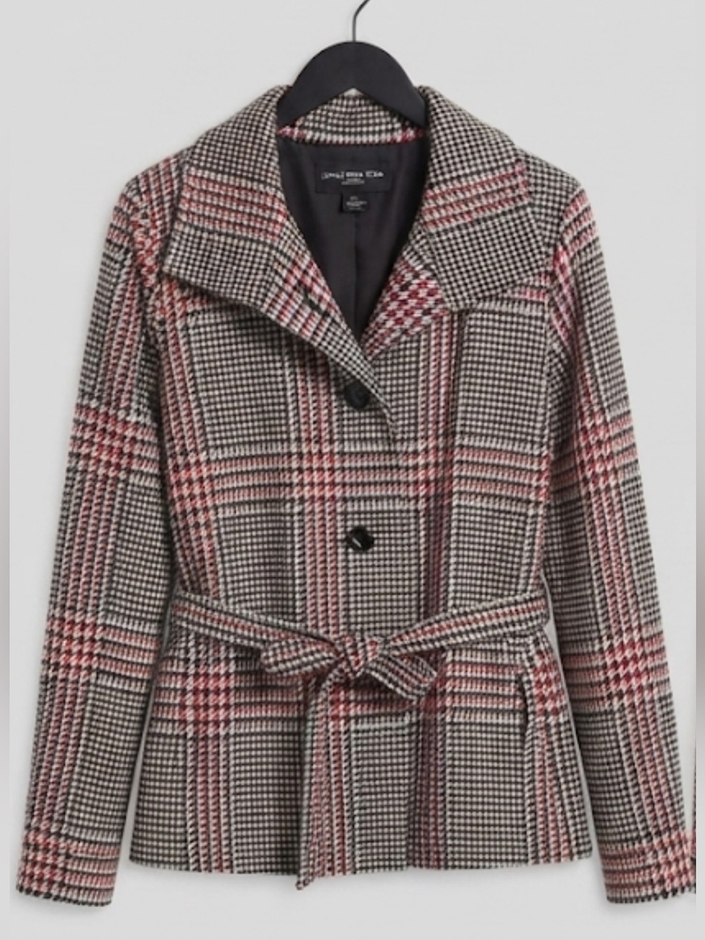 Jones New York Houndstooth Belted jacket, academia, preppy, professor